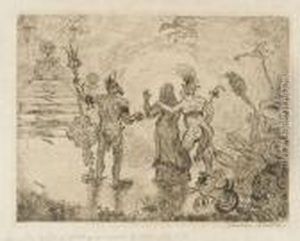 Les Diables Dzitts Et Hihanox Conduisant Le Christ Aux Enfers by James Ensor