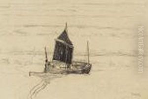 Marine Avec Bateau De Peche by James Ensor