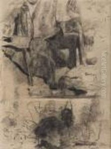 Nature Morte Au Vase / Etude De Personnages. by James Ensor