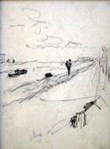 Paysage D‚ostende Et Personnages by James Ensor
