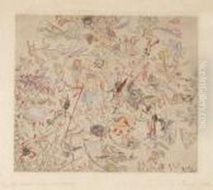 Diables Rossant Anges Et Archanges (1888) by James Ensor