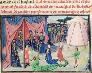 Charlemagne and his barons being enchanted by Loyset Liedet