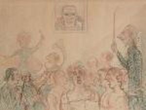 Bourgeois Indignes Sifflant Wagner by James Ensor