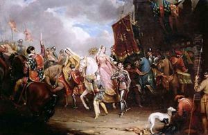 Procession to the Roiall Justs Holden in Smithfield London, AD 1370 by Samuel Lover