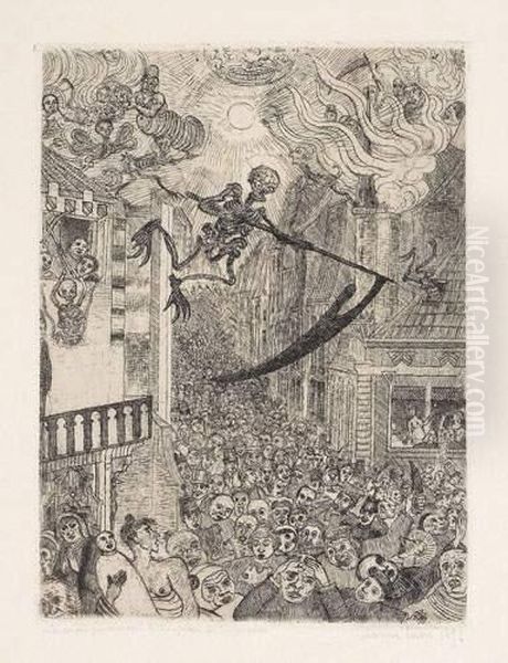 La Mort Poursuivant Le Troupeau Des Humains (1896) - view 1