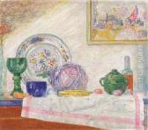 Nature Morte Au Chou Rouge - Still Life With Red Cabbage by James Ensor