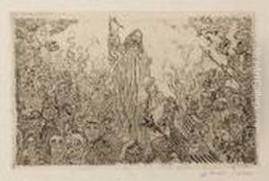 Christ Descendant Aux Enfers (delteil 103) by James Ensor