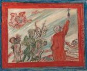 Diables Turlupant Un Religieux - Devils Teasing A Monk by James Ensor