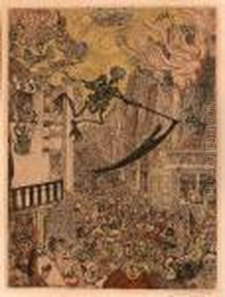 Death Pursuing The Flock Of Humans - view 1