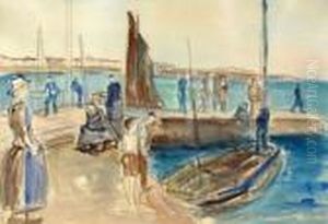 Figures On The Platform by Henri Epstein