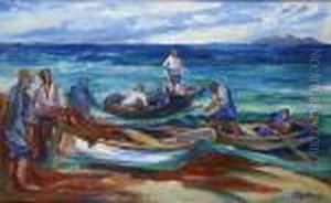 Le Depart Des Pecheurs by Henri Epstein