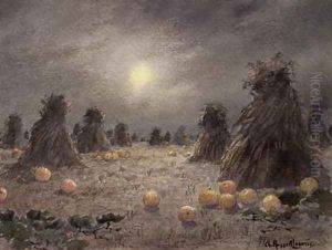 Autumn Harvest by Moonlight by Charles Russell Loomis