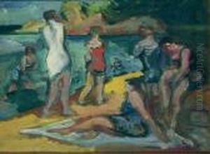Figures On The Beach by Henri Epstein