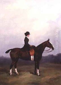Lady Riding Side-saddle by Henry Frederick Lucas-Lucas