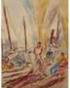 Pecheurs Au Port by Henri Epstein