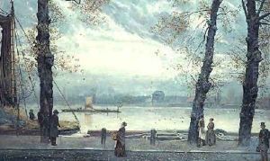 Riverside Scene by Cecil Gordon Lawson