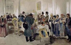 Auction of Serfs by Klavdiy Vasilievich Lebedev