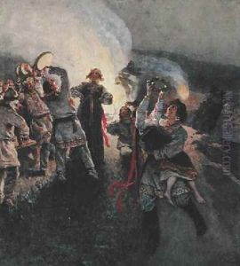 May Day Celebrations by Klavdiy Vasilievich Lebedev