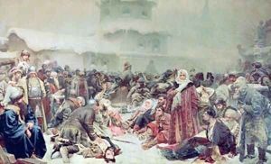 Destruction of Novgorod by Tsar Ivan III 1440-1505 by Klavdiy Vasilievich Lebedev