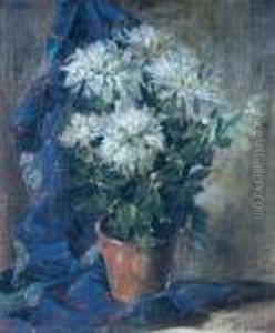 Biale Chryzantemy, 1924 R. by Erno Erb