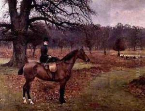 Lady Mabel Bridgeman on Claribel 1885 by Charles Augustus Henry Lutyens