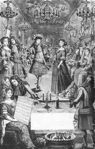 French Ball Royal Almanac with a score sheet of the Menuet de Strasbourg by Pierre Landry
