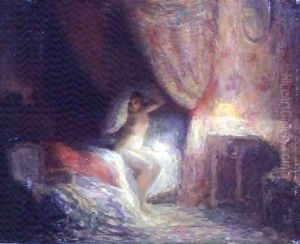 Bedroom scene bathed in light by Victor Lecomte