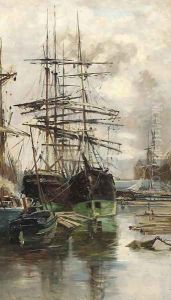 Shipping on the Clyde by Charles James Lauder