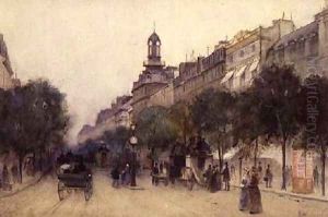 The Boulevard des Italiens Paris 1887 by J. Little