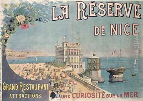 Poster advertising La Reserve restaurant Nice - view 1