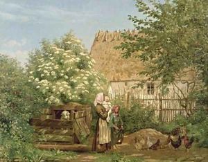 Feeding the Chickens by Frederick Christian Lund
