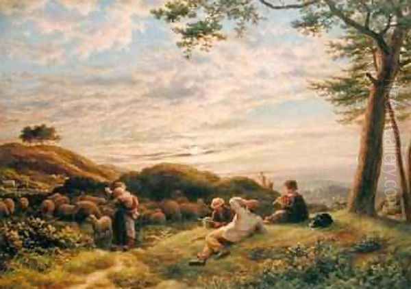 Shepherd Boys tending their Flock at Sunset 1889 - view 1