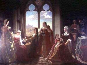Queen Isabella presiding over the education of her sons 1864
