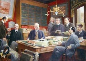 Claude Auge 1854-1924 in his Office with his Colleagues
