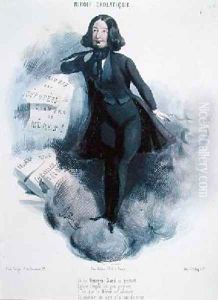 Caricature of George Sand 1804-76 by Alcide Joseph Lorentz