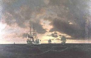 A Paddle Steamer and Other Shipping in a Swell