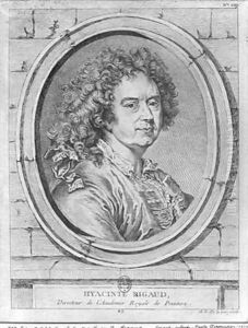 Portrait of Hyacinthe Rigaud by Ange Laurent de Lalive de Jully