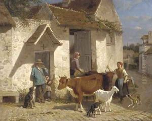 On the way to market by Louis Simon Lassalle