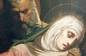 Virgin Mary at the Foot of the Cross 3 by Henri Lehmann