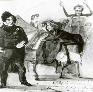 Galop Chromatique Caricature of Luigi Lablache by Henri Lehmann
