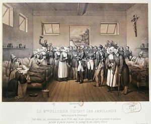 Aimable Jean Jacques Pelissier 1794-1864 Duke of Malakoff visiting the wounded soldiers after the capture of Sebastopol