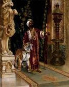 A Sultan With A Tiger by Rudolph Ernst