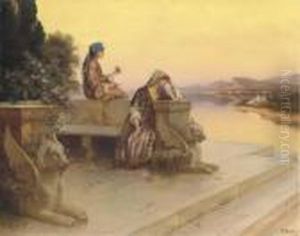 Jeunes Femmes Sur La Terrasse by Rudolph Ernst