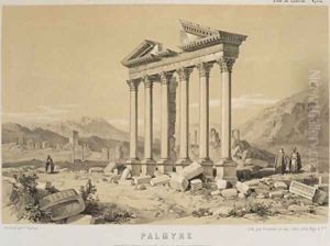 View of a ruined temple Palmyra Syria by Laborde, Leon de