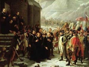 The First Consul Visiting the Hospice of Mont Saint-Bernard by Charles-Jacques Lebel