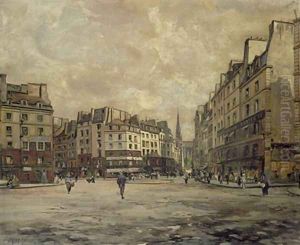 Place Maubert Paris by Emmanuel Lansyer