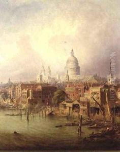Queenhithe - St Pauls in the distance 1860