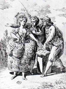 Illustration for Le Devin du Village by Jean-Jacques Rousseau 1712-78 by Pierre Lelu