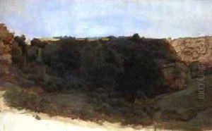 Landscape of a Woodland Gorge by William Linnell