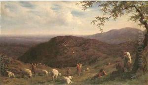 Gathering the flock by William Linnell